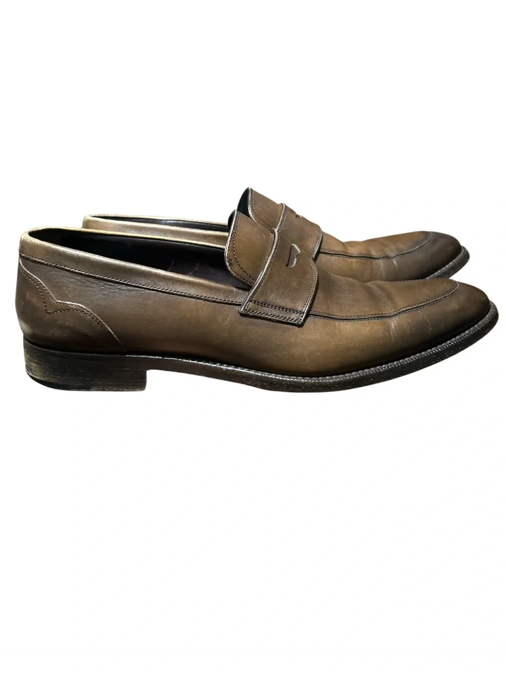 Ermenegildo Zegna brown leather loafers Size 10